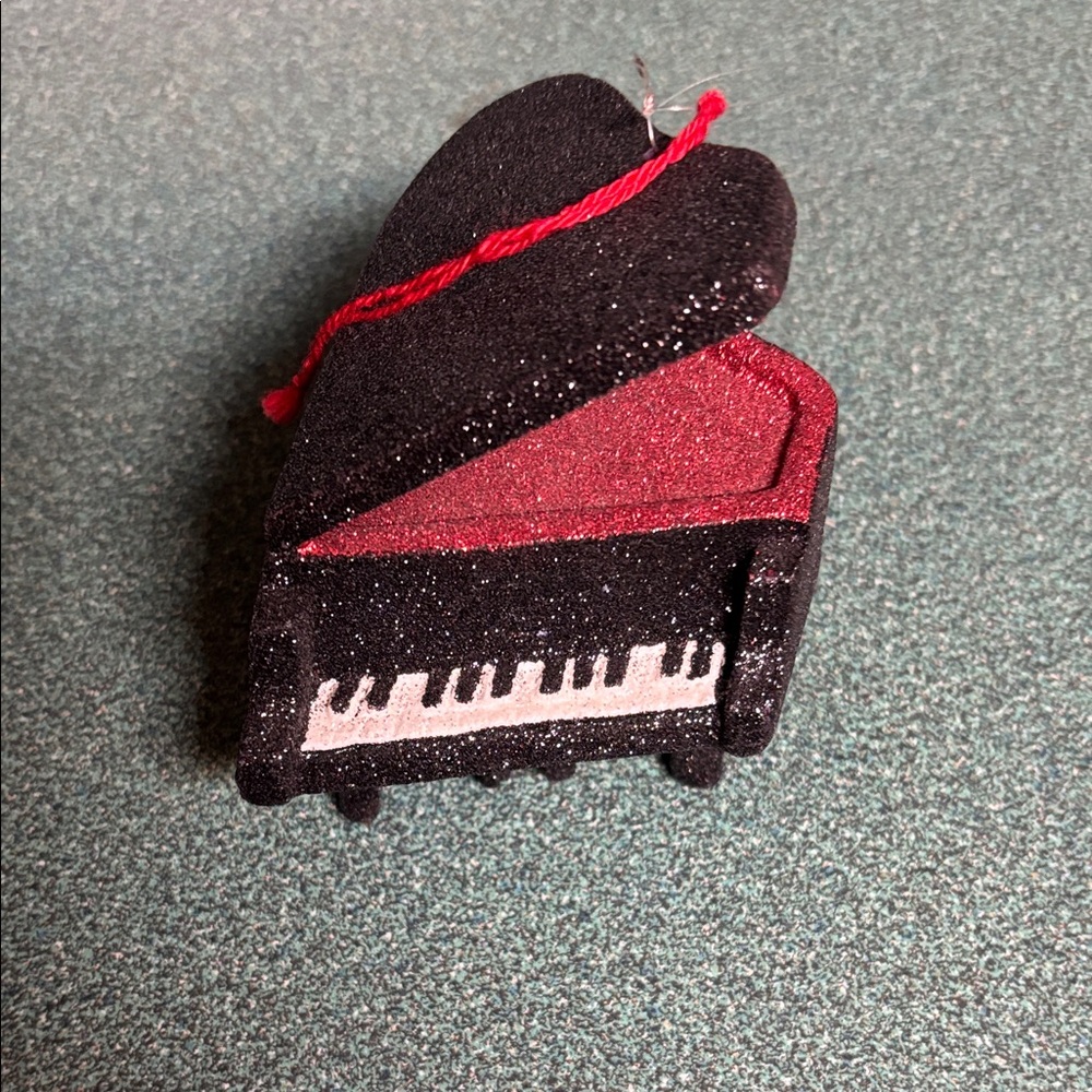 Black and Red Piano Ornament